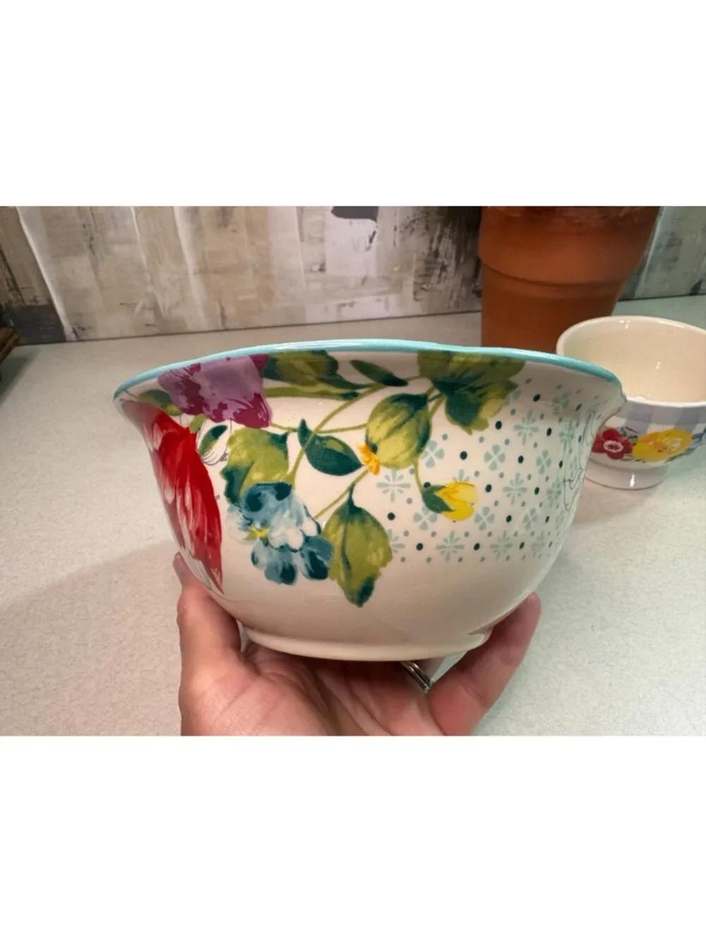 Pioneer Woman Ceramic Cereal & Fruit Bowl Set of Two Floral